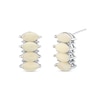 Thumbnail Image 1 of East-West Marquise-Cut Opal and 1/10 CT. T.W. Diamond Earrings in 14K White Gold