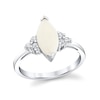 Thumbnail Image 1 of Marquise-Cut Opal and 1/6 CT. T.W. Diamond Ring in 14K White Gold