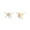Thumbnail Image 1 of Marquise-Cut Opal and 1/20 CT. T.W. Diamond Dragonfly Stud Earrings in 14K Gold