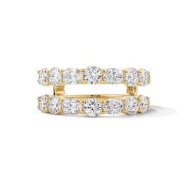 2 CT. T.W. Oval and Round Certified Lab-Grown Diamond Enhancer Ring in 14K Gold (F/VS2)