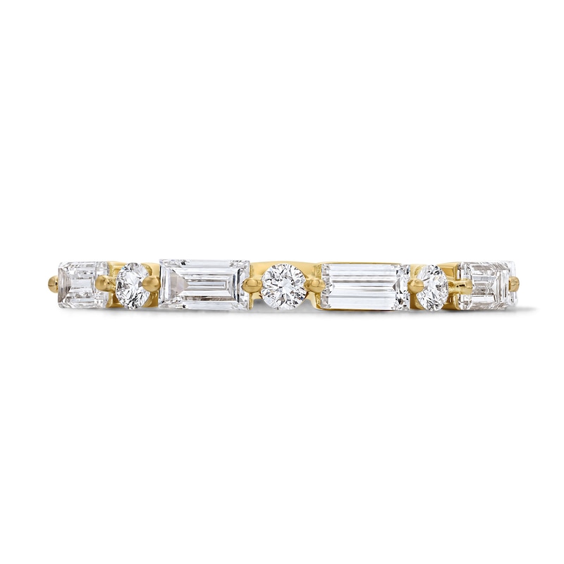 Main Image 1 of 3/4 CT. T.W. Baguette-Cut and Round Certified Lab-Grown Diamond Anniversary Band in 14K Gold (F/VS2)