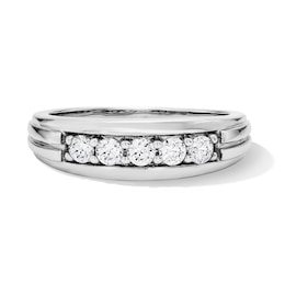 1/2 CT. T.W. Certified Lab-Grown Diamond Five-Stone Band in 10K White Gold (F/VS2)
