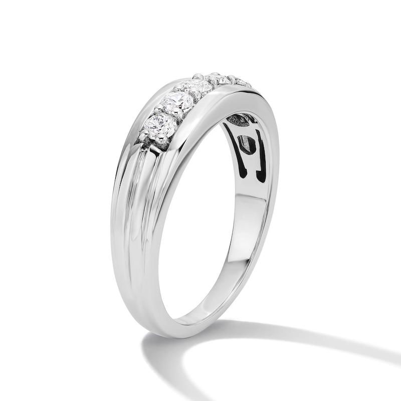 Main Image 3 of 1/2 CT. T.W. Certified Lab-Grown Diamond Five-Stone Band in 10K White Gold (F/VS2)