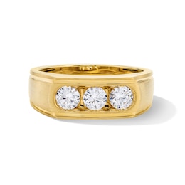 1 CT. T.W. Round Certified Lab-Grown Diamond Three-Stone Band in 10K Gold (F/VS2)