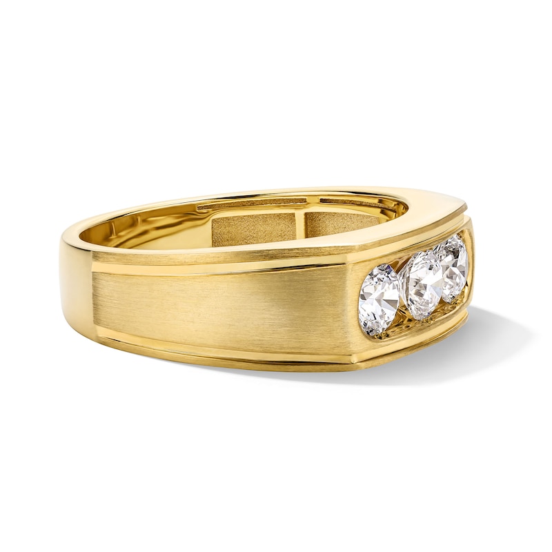 Main Image 2 of 1 CT. T.W. Round Certified Lab-Grown Diamond Three-Stone Band in 10K Gold (F/VS2)