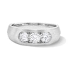 Thumbnail Image 1 of 1 CT. T.W. Certified Lab-Grown Diamond Three-Stone Band in 10K White Gold (F/VS2)