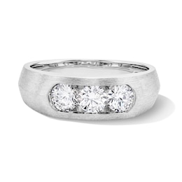 1 CT. T.W. Certified Lab-Grown Diamond Three-Stone Band in 10K White Gold (F/VS2)