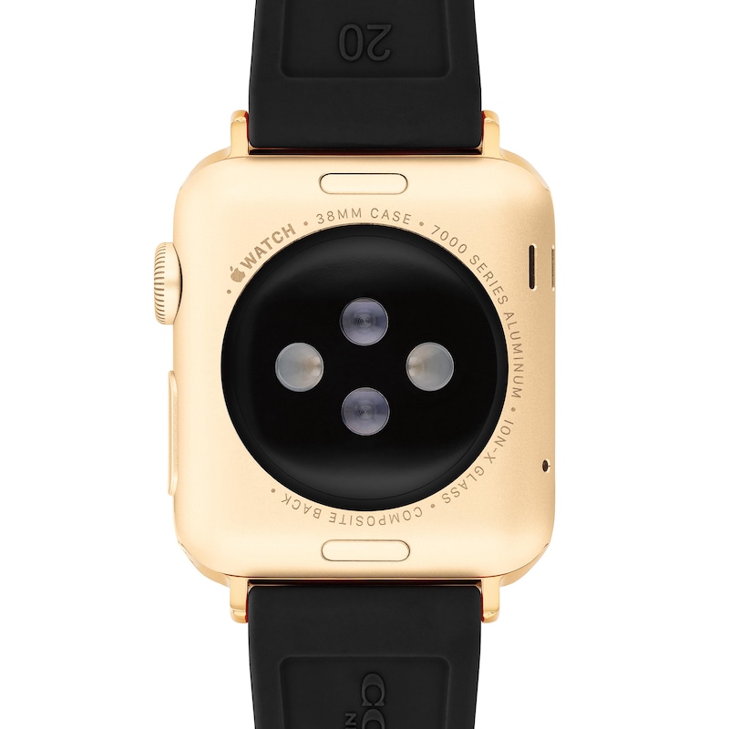 Main Image 3 of Ladies' Coach Apple Watch Straps Black Silicone Interchangeable Replacement Smart Watch Band (Model:14700317)