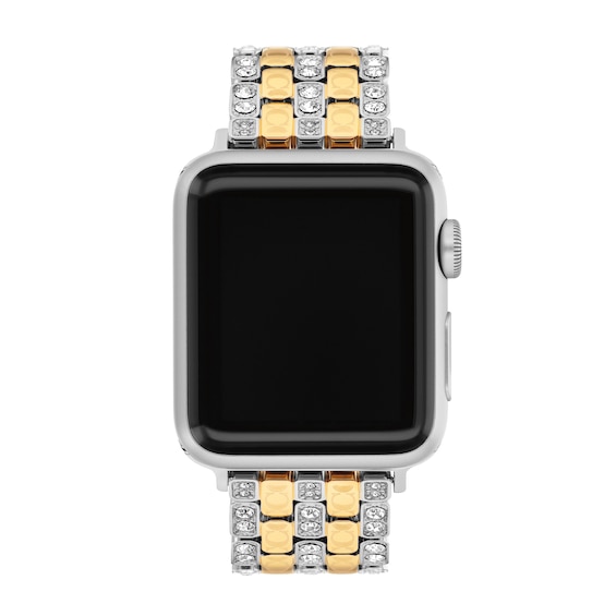 Ladies' Coach Apple Watch Straps Two-Tone Interchangeable Replacement Smart Watch Band (Model: 14700314)