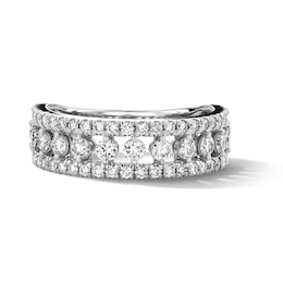 1 CT. T.W. Lab-Grown Diamond Three-Row Anniversary Band in 10K White Gold (F/VS2)