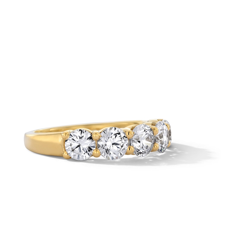 Main Image 4 of 2 CT. T.W. Lab-Grown Diamond Five-Stone Anniversary Band in 10K Gold (F/VS2)