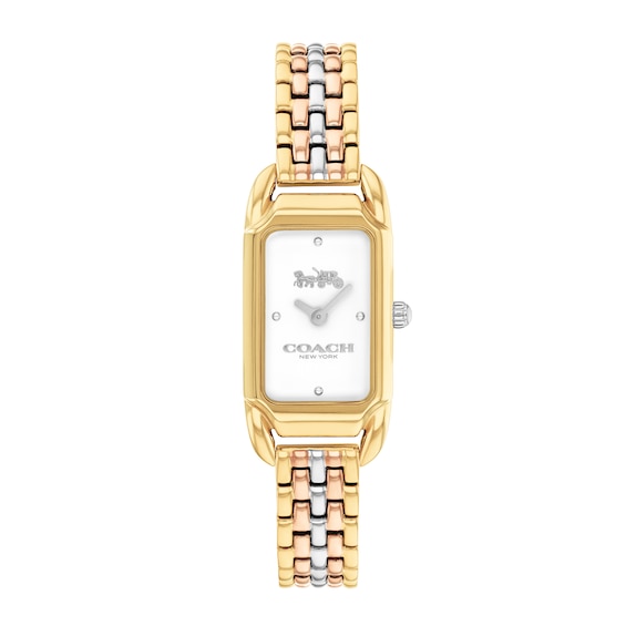 Ladies' Coach Cadie Tri-Tone IP Watch with Silver-Tone Dial (Model: 14504550)