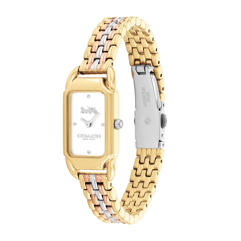 Main Image 2 of Ladies' Coach Cadie Tri-Tone IP Watch with Silver-Tone Dial (Model: 14504550)