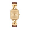 Thumbnail Image 1 of Ladies' Coach Cass Gold-Tone IP Square Watch with Gold-Tone Dial and Brown Leather Strap (Model: 14504555)