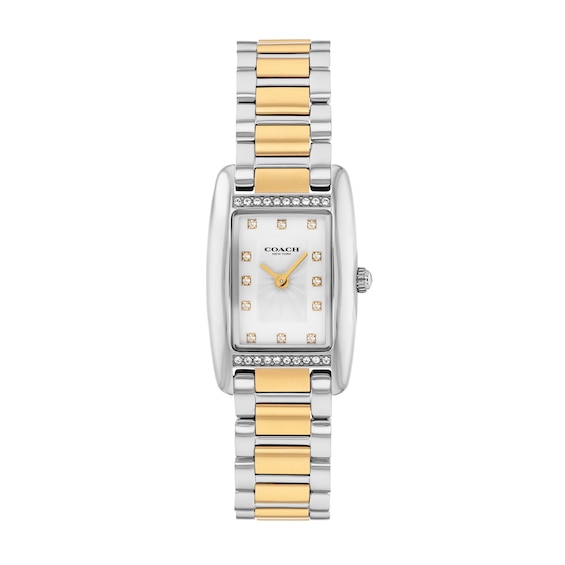 Ladies' Coach Reese Crystal-Accent Two-Tone IP Watch with White Dial (14504590)