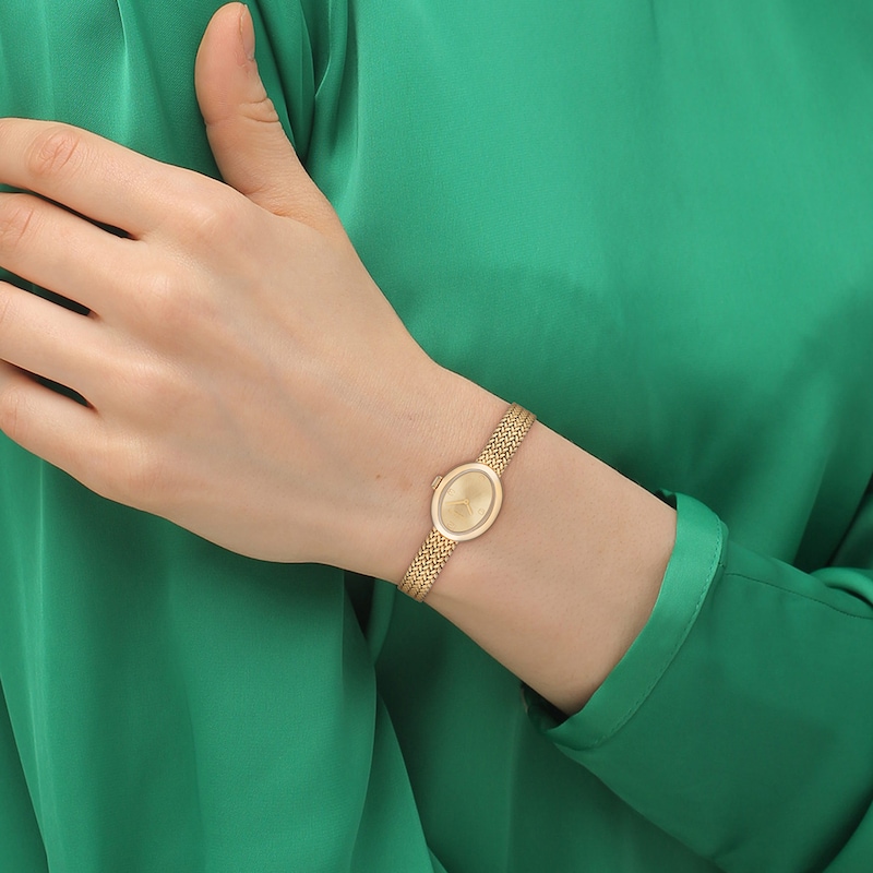 Main Image 4 of Ladies' Coach Sammy Gold-Tone IP Watch with Gold-Tone Oval Dial and Mesh Band (Model: 14504567)