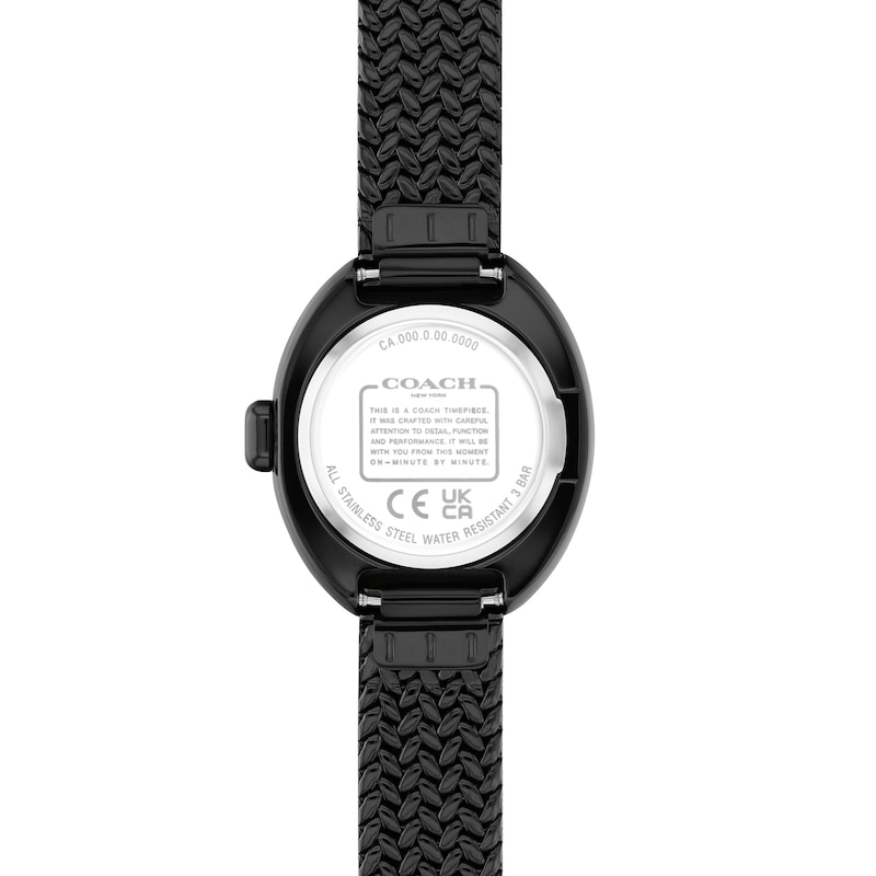 Main Image 3 of Ladies' Coach Sammy Black IP Watch with Black Oval Dial and Mesh Band (Model: 14504569)