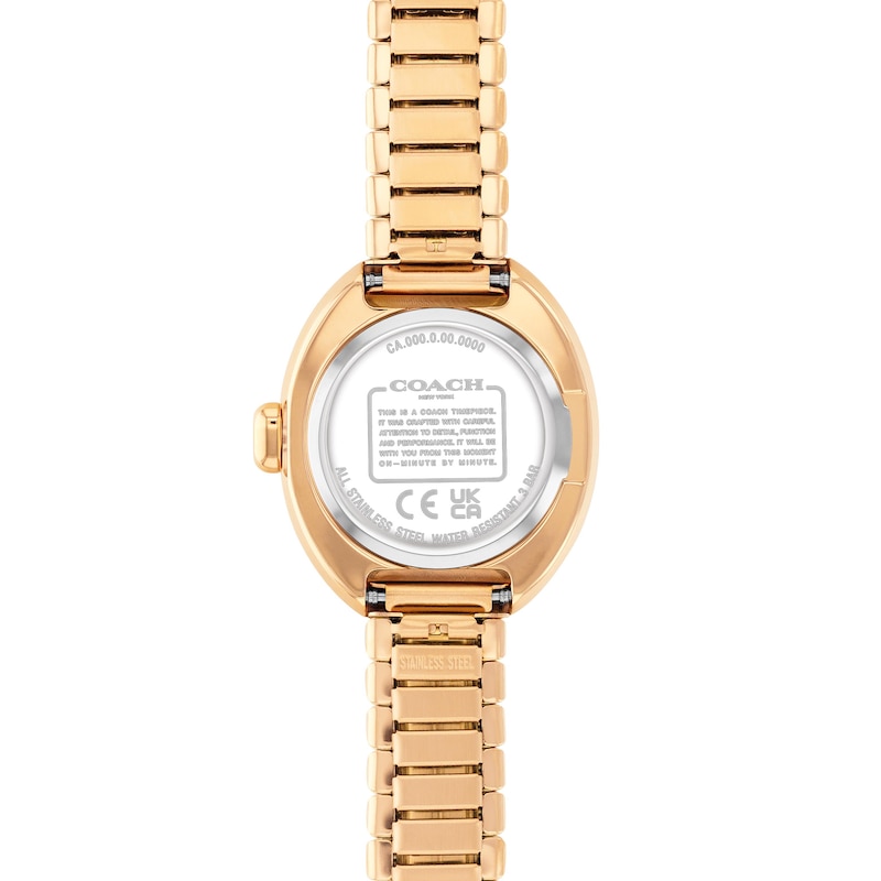 Main Image 3 of Ladies' Coach Sammy Gold-Tone IP Watch with Black Oval Dial and Expander Bracelet (Model: 14504571)