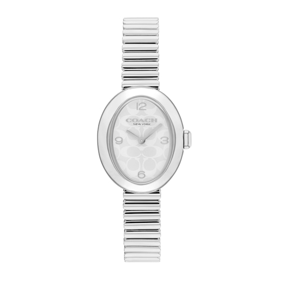 Ladies' Coach Sammy Watch with White Oval Dial and Expander Bracelet (Model: 14504570)