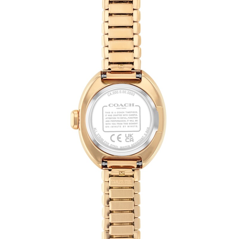 Main Image 3 of Ladies' Coach Sammy Gold-Tone IP Watch with White Oval Dial and Expander Bracelet (Model: 14504573)
