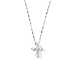 1/4 CT. T.W. Lab-Grown Diamond Cross Necklace in 10K White Gold (F/VS2) - 19”