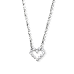 1/4 CT. T.W. Lab-Grown Diamond Open Heart Necklace in 10K White Gold (F/VS2)