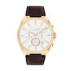 Thumbnail Image 1 of Men's Coach Jackson Chronograph Gold-Tone IP Watch with White Dial and Brown Leather Strap (Model: 14602746)