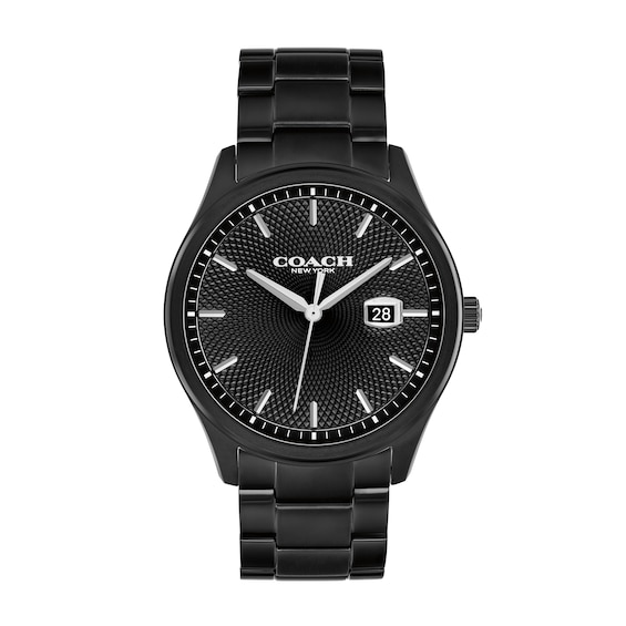 Men's Coach Charles Black IP Stainless Steel Watch with Black Dial (Model: 14602754)
