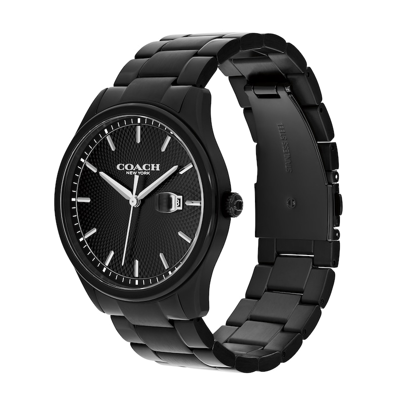Main Image 2 of Men's Coach Charles Black IP Stainless Steel Watch with Black Dial (Model: 14602754)
