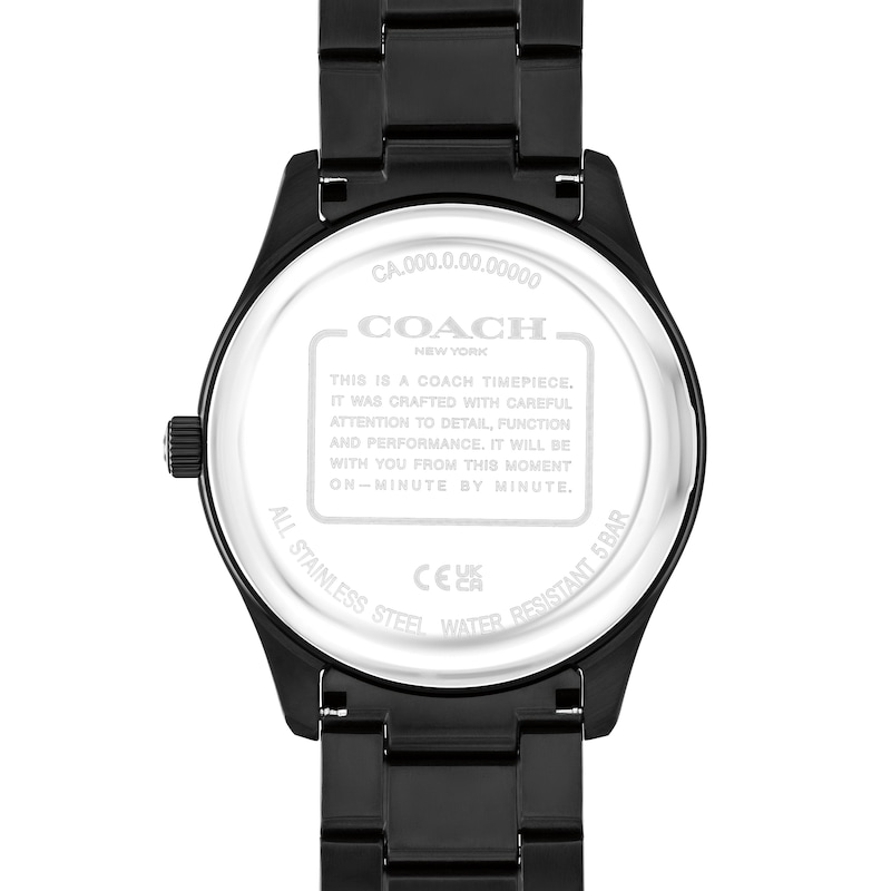 Main Image 3 of Men's Coach Charles Black IP Stainless Steel Watch with Black Dial (Model: 14602754)