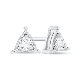 1/8 CT. T.W. Diamond Solitaire Trillion-Frame Stud Earrings in 10K White Gold (I/I2-I3)