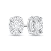 Thumbnail Image 1 of 1/8 CT. T.W. Diamond Solitaire Oval-Frame Stud Earrings in 10K White Gold (I/I2-I3)
