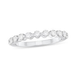 5/8 CT. T.W. Diamond Bar-Set Wedding Band in 10K White Gold
