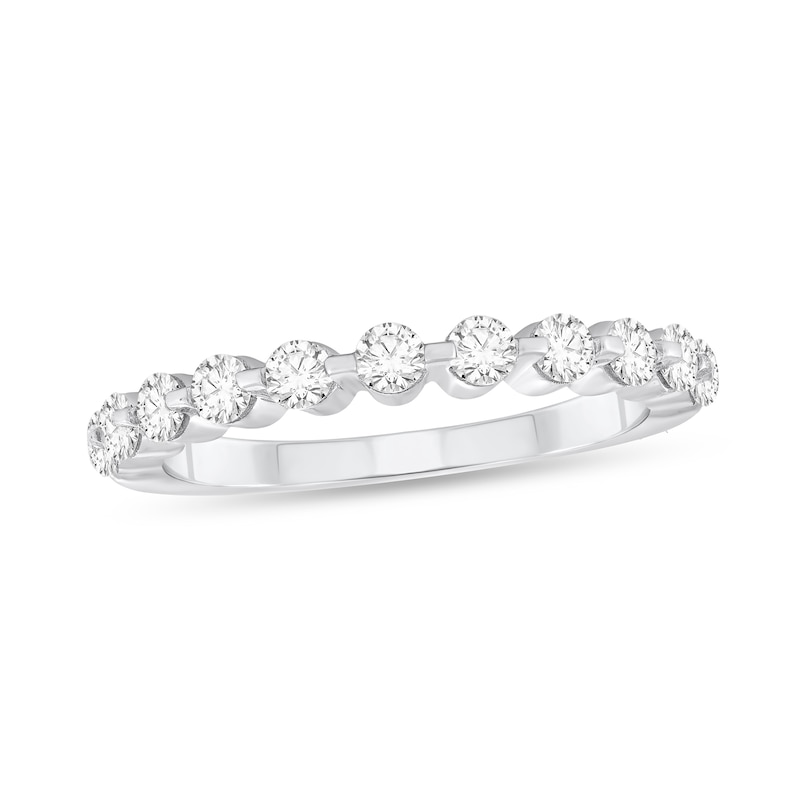 Main Image 1 of 5/8 CT. T.W. Diamond Bar-Set Wedding Band in 10K White Gold