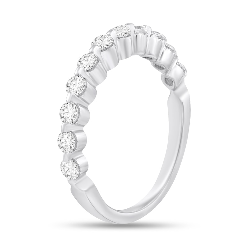 Main Image 2 of 5/8 CT. T.W. Diamond Bar-Set Wedding Band in 10K White Gold