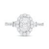 Thumbnail Image 3 of 3/4 CT. T.W. Multi-Diamond Oval Frame Engagement Ring in 10K White Gold