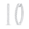 Thumbnail Image 1 of 1 CT. T.W. Diamond Hoop Earrings in 10K White Gold