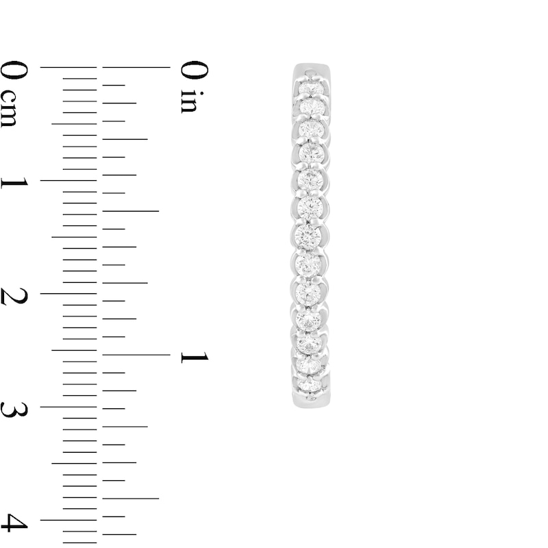 Main Image 2 of 1 CT. T.W. Diamond Hoop Earrings in 10K White Gold