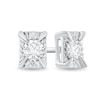 Thumbnail Image 1 of 1/8 CT. T.W. Diamond Solitaire Rectangle-Frame Stud Earrings in 10K White Gold (I2-I3)