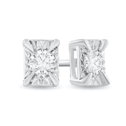 1/8 CT. T.W. Diamond Solitaire Rectangle-Frame Stud Earrings in 10K White Gold (I2-I3)
