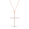 Thumbnail Image 1 of 1/2 CT. T.W. Diamond Cross Pendant in 14K Rose Gold