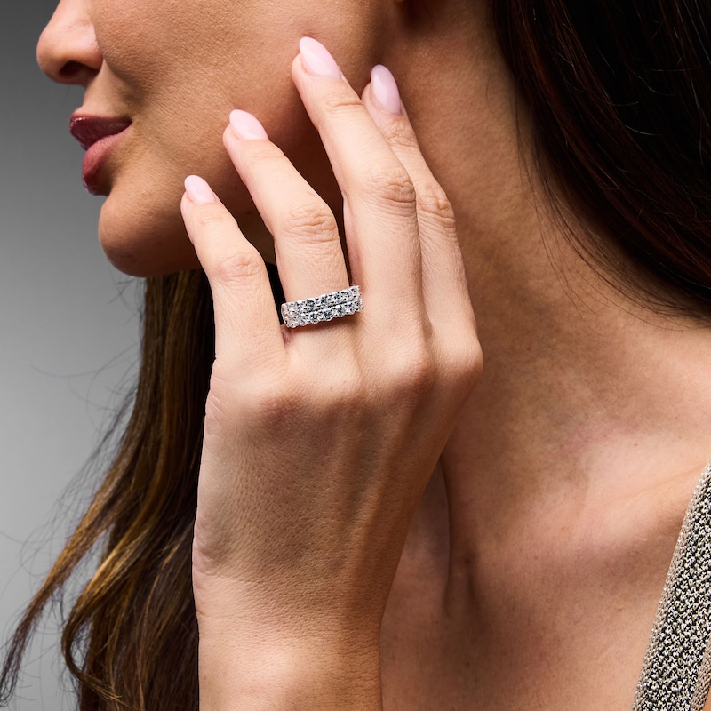 Main Image 2 of 2 CT. T.W. Lab-Grown Diamond Two-Row Anniversary Band in 14K White Gold (F/VS2)