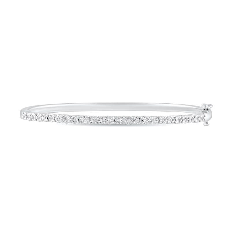 Main Image 1 of 1/5 CT. T.W. Diamond Bangle Bracelet in Sterling Silver