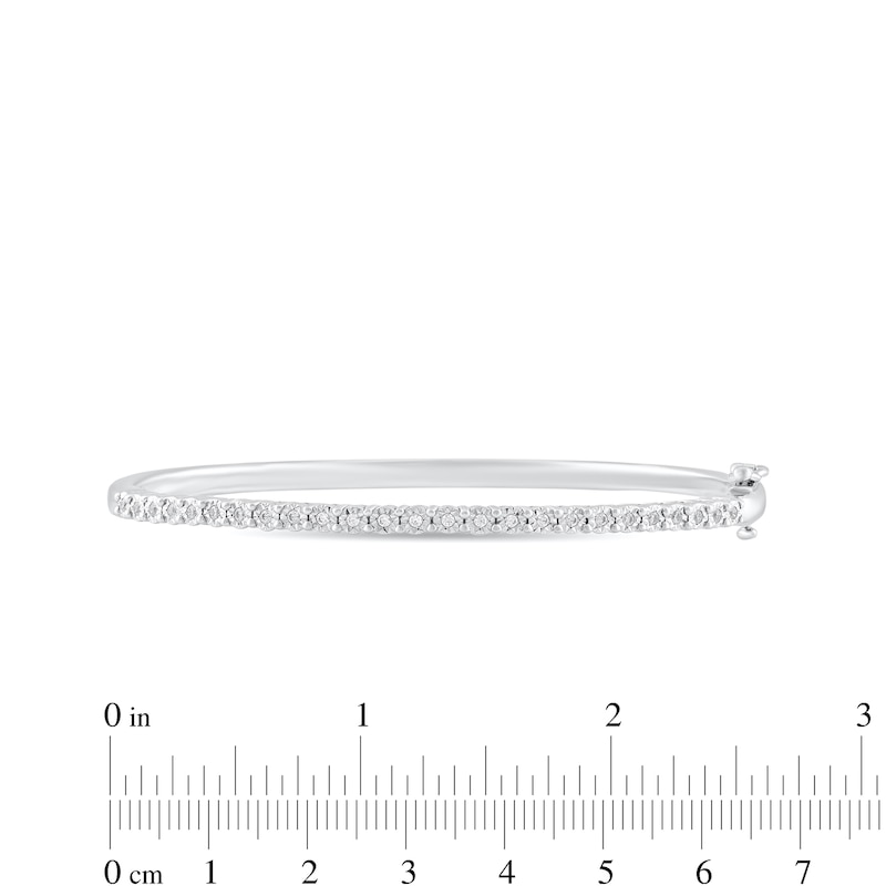 Main Image 2 of 1/5 CT. T.W. Diamond Bangle Bracelet in Sterling Silver