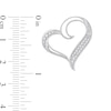 Thumbnail Image 2 of 1/8 CT. T.W. Diamond Tilted Open Heart Pendant in Sterling Silver