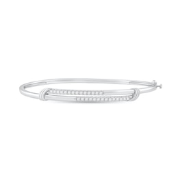 3/8 CT. T.W. Diamond Double-Row Bangle Bracelet in Sterling Silver