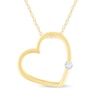 Thumbnail Image 1 of 1/10 CT. T.W. Diamond Solitaire Heart Pendant in 14K Yellow Gold (I/I2)