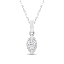 1/10 CT. T.W. Diamond Solitaire Pendant in 10K White Gold (I/I2-I3)