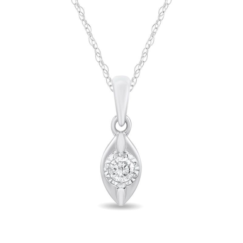 Main Image 1 of 1/10 CT. T.W. Diamond Solitaire Pendant in 10K White Gold (I/I2-I3)