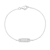 Thumbnail Image 1 of 1/2 CT. T.W. Diamond Paper Clip Plaque Bracelet in 10K White Gold